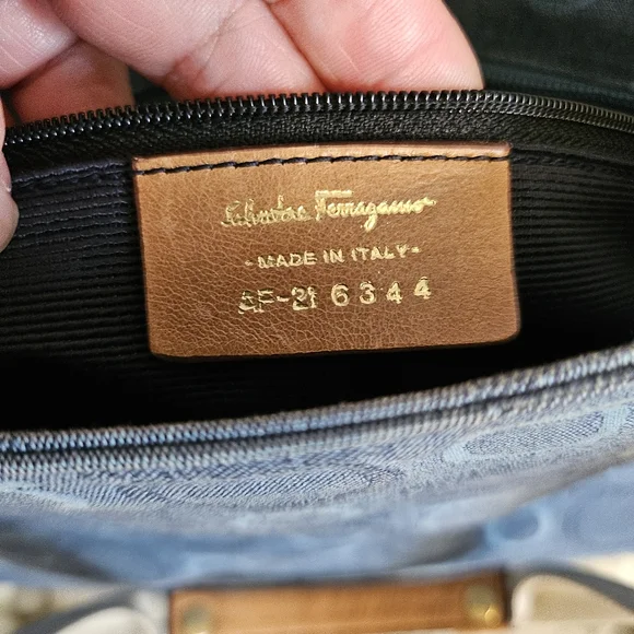 Authentic Salvatore Ferragamo denim tote bag - Picture 9 of 12